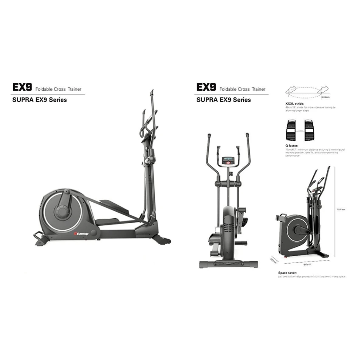 EVERTOP SUPRA EX9 LUXURIOUS FOLDABLE ELLIPTICAL CROSS TRAINER