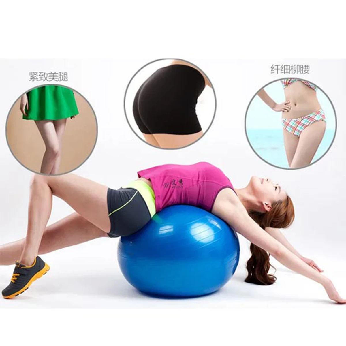 Gym Exercise Ball with Pumper For Body Fitness yoga Ball (75 cm)- Premium Quality - Thumbnail 3