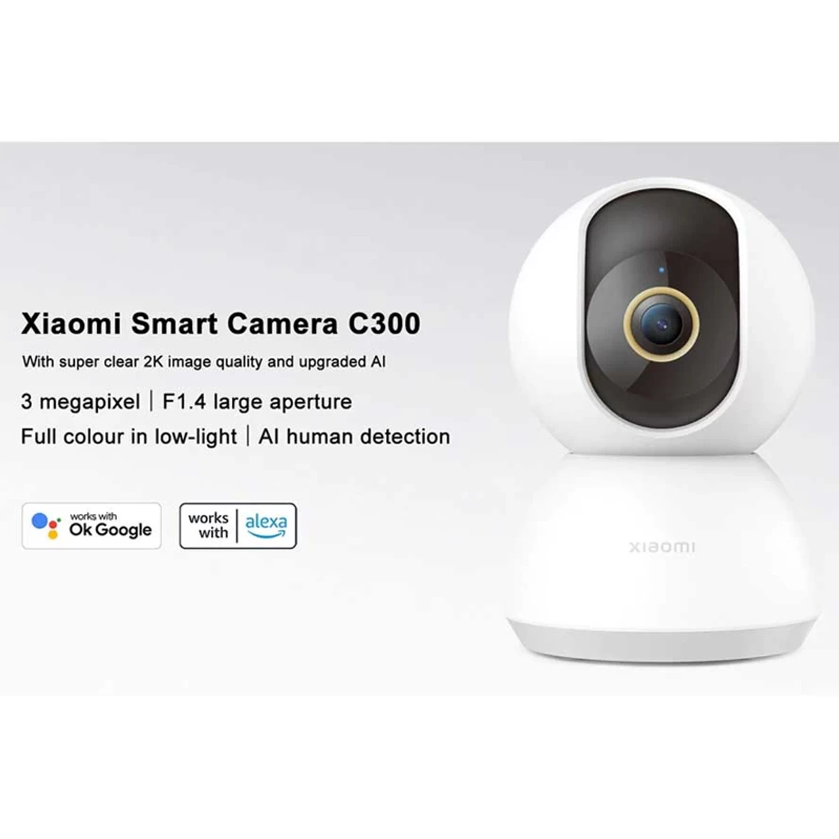 Xiaomi C300 360 Degree 2K (3.0MP) White Smart Home Security Dome Wi-Fi IP Camera XMC01 (without Adapter) - Thumbnail 3