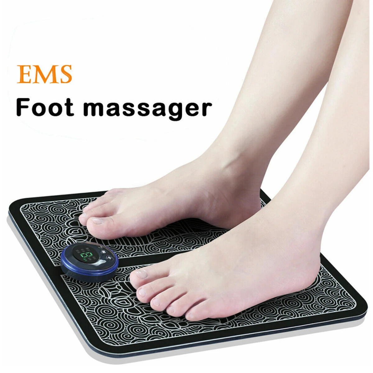 EMS Foot Massager Mat Electric Pad Blood Muscle Circulation Relief Pain LED USB